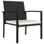 Preview: Garten-Essgruppe 5-teilig Schwarz Poly-Rattan