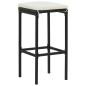 Preview: 3-tlg. Gartenbar-Set mit Kissen Schwarz Poly Rattan