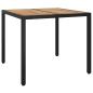 Preview: 3-tlg. Garten-Essgruppe mit Kissen Schwarz Poly Rattan