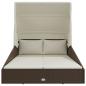 Preview: Sonnenliege mit Faltdach Braun 200x114x128 cm Poly Rattan