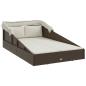 Preview: Sonnenliege mit Faltdach Braun 200x114x128 cm Poly Rattan