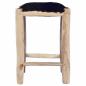 Preview: Barhocker Echtes Ziegenfell und Teak Massivholz