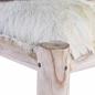 Preview: Barhocker Echtes Ziegenfell und Teak Massivholz