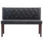 Preview: Sitzbank 120 cm Grau Wildleder-Optik