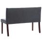 Preview: Sitzbank 120 cm Grau Wildleder-Optik