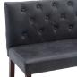 Preview: Sitzbank 120 cm Grau Wildleder-Optik