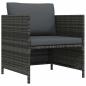 Preview: ARDEBO.de - Gartensofa mit Kissen Grau Poly Rattan