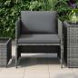 Preview: Gartensofa mit Kissen Grau Poly Rattan
