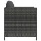 Preview: Gartensofa mit Kissen Grau Poly Rattan