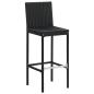 Preview: Garten-Barhocker mit Kissen 4 Stk. Schwarz Poly Rattan