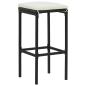 Preview: Barhocker mit Kissen 2 Stk. Schwarz Poly Rattan
