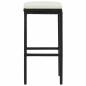 Preview: Barhocker mit Kissen 2 Stk. Schwarz Poly Rattan