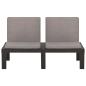 Preview: Garten-Lounge-Bank mit Auflagen Kunststoff Grau