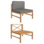 Preview: ARDEBO.de - Mittelsofa mit Dunkelgrauen Kissen Massivholz Teak