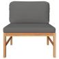 Preview: Mittelsofa mit Dunkelgrauen Kissen Massivholz Teak