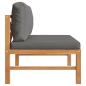 Preview: Mittelsofa mit Dunkelgrauen Kissen Massivholz Teak