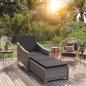 Preview: ARDEBO.de - Sonnenliege mit Dunkelgrauer Auflage Poly Rattan Grau
