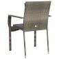 Preview: Gartenstühle mit Kissen 4 Stk. Poly Rattan Grau