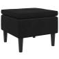 Preview: Hocker mit Holzbeinen Schwarz Samt