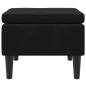Preview: Hocker mit Holzbeinen Schwarz Samt