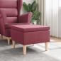 Preview: ARDEBO.de - Hocker mit Holzbeinen Weinrot Stoff