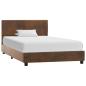 Preview: ARDEBO.de - Bettgestell Braun Wildleder-Optik 90x200 cm