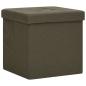 Preview: Hocker mit Stauraum 2 Stk. Dunkelbraun Leinenoptik