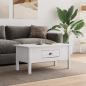 Preview: ARDEBO.de - Couchtisch BODO Weiß 100x55x46 cm Massivholz Kiefer