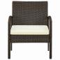 Preview: Gartenstuhl mit Kissen Poly Rattan Braun