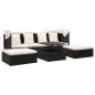 Preview: Garten-Sonneninsel mit Dach Schwarz Poly Rattan