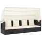 Preview: Garten-Sonneninsel mit Dach Schwarz Poly Rattan