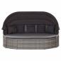 Preview: Outdoor-Loungebett mit Dach Grau