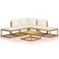 Preview: ARDEBO.de - 6-tlg. Garten-Lounge-Set mit Auflagen Massivholz Akazie