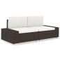 Preview: ARDEBO.de - Modulares 2-Sitzer-Sofa Poly Rattan Braun
