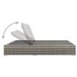 Preview: Doppel-Sonnenliege Poly Rattan Grau