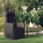 Preview: ARDEBO.de - Garten-Liegestuhl mit Auflage Poly Rattan Schwarz