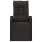 Preview: Garten-Liegestuhl mit Auflage Poly Rattan Schwarz