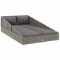 Preview: Gartenbett Grau 110x200 cm Poly Rattan
