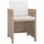 Preview: 13-tlg. Garten-Essgruppe mit Auflagen Poly Rattan Beige