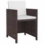 Preview: 5-tlg. Garten-Essgruppe mit Auflagen Poly Rattan Braun