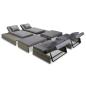 Preview: 5-tlg. Garten-Lounge-Set mit Auflagen Poly Rattan Grau