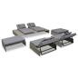Preview: 5-tlg. Garten-Lounge-Set mit Auflagen Poly Rattan Grau