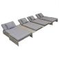 Preview: 5-tlg. Garten-Lounge-Set mit Auflagen Poly Rattan Grau