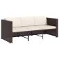 Preview: 4-tlg. Garten-Lounge-Set mit Auflagen Poly Rattan Braun