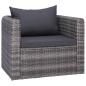 Preview: 7-tlg. Garten-Sofagarnitur mit Polster&Kissen Poly Rattan Grau