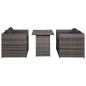 Preview: 3-tlg. Bistro-Set mit Auflagen Poly Rattan Grau