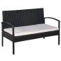 Preview: 5-tlg. Garten-Lounge-Set mit Auflagen Poly Rattan Schwarz