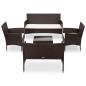 Preview: ARDEBO.de - 5-tlg. Garten-Lounge-Set mit Auflagen Poly Rattan Braun