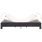 Preview: 2-Personen-Sonnenliege mit Auflage Schwarz Poly Rattan