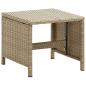 Preview: Gartenhocker 2 Stk. mit Sitzkissen Poly Rattan Beige